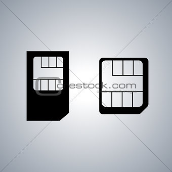 Set icons SIM card, vector illustration.