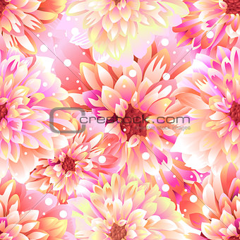 Seamless floral background Dahlia