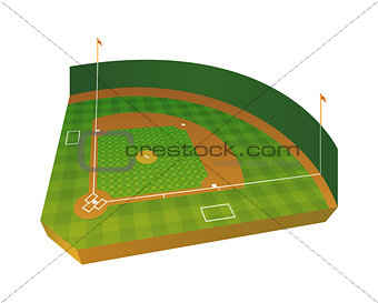 Realistic Baseball Field Illustration