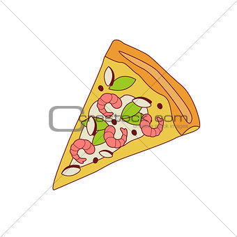 Pizza Slice With Shrimps