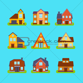 Suburban Real Estate Houses Collection