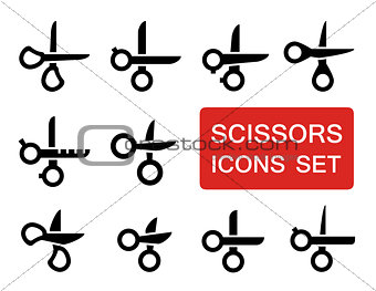 scissors set with red signboard