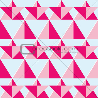 Geometric pink seamless pattern - flat design style