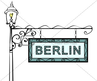 Berlin retro vintage pointer lamppost.