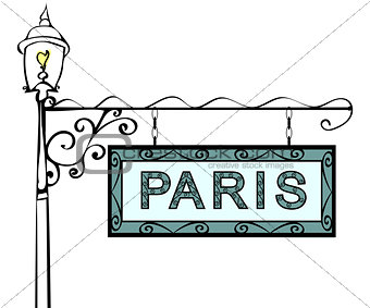 Paris retro vintage pointer lamppost.