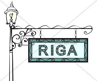 Riga retro vintage pointer lamppost.