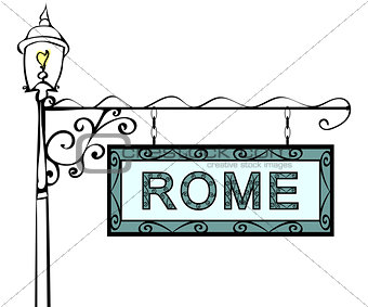 Rome retro vintage pointer lamppost.