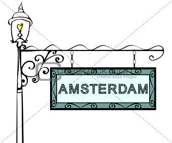 Amsterdam retro vintage pointer lamppost.