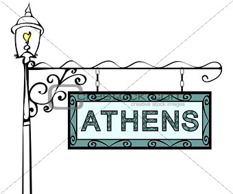 Athens retro vintage lamppost pointer.
