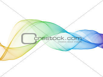 rainbow abstract wavy bright silk smoke illustration on white background
