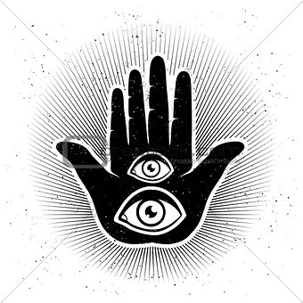 Hand and eyes