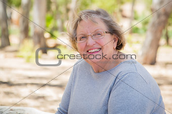 Happy Content Senior Woman Portrait