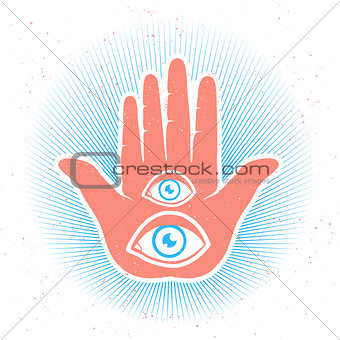 hand and eyes