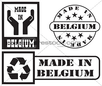 Set stamp imprints Made in Belgium