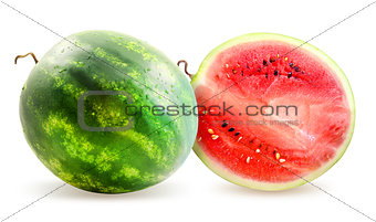 Photo watermelon and slice
