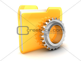 folder with gear wheel