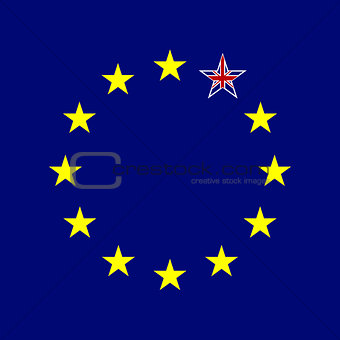 European Union and Great Britain flags concept.