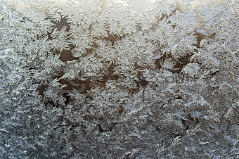 Frost patterns on window