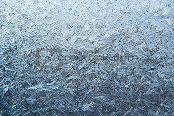 Frost patterns on window