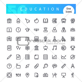 Education Line Icons Set