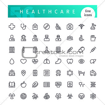 Healthcare Line Icons Set