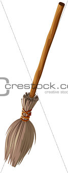 Old broom with long handle