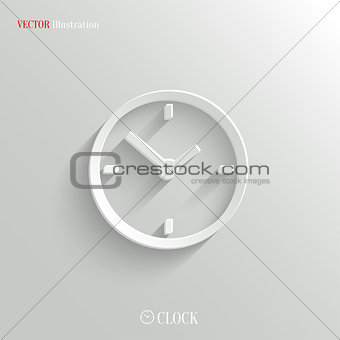 Clock icon - vector white app button