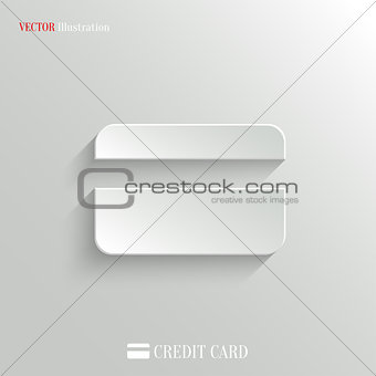 Credit card icon - vector white app button