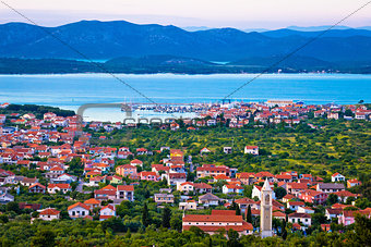 Adriatic town of Murter bay aerial view
