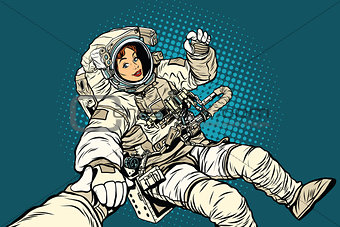 follow me, woman astronaut