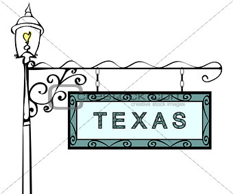 Texas retro pointer lamppost.