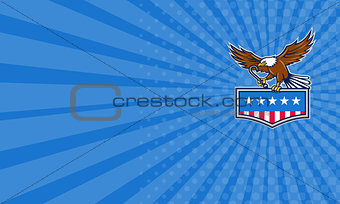 Business card American Eagle Towing J Hook USA Flag Retro