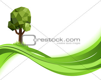 Green nature background. Eco concept illustration. Abstract vector with copyspace
