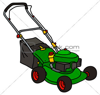 Green garden lawn mower