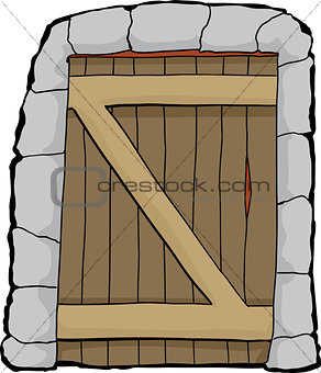 Dungeon doorway illustration over white