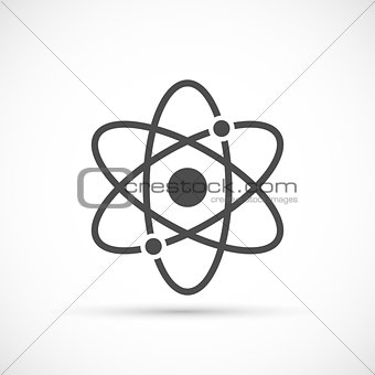 Atom icon on white background