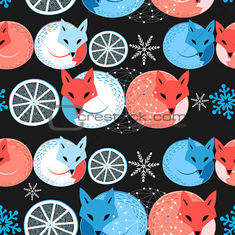 Pattern funny fox