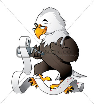 Cute eagle bookkeeper