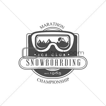 Snowboarding Ice Club Emblem Design