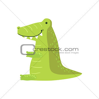 Crocodile Stylized Childish Drawing