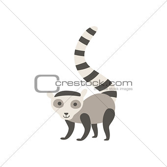 Lemur Stylized Childish Drawing
