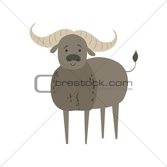 Zebu Bull Stylized Childish Drawing