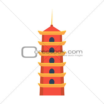 Classic Chinese Tower In Hong Kong Simplified Icon