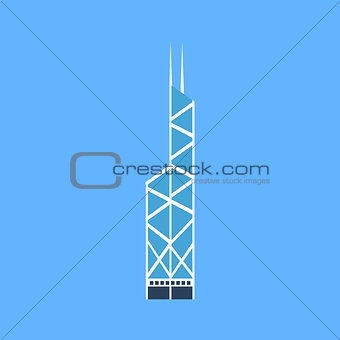 Chinese Bank Headquarters Building In Hong Kong Simplified Icon
