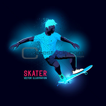 Neon Skater Vector