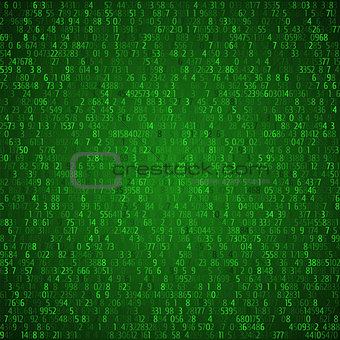 Exchange trades green background. Binary code. Hacker concept in