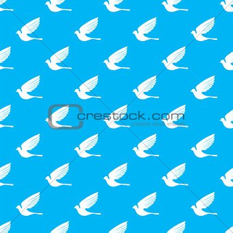 Fly Dove Bird Seamless Pattern