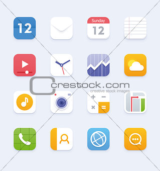 Vector generic smartphone or tablet user interface icon set