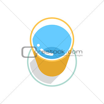 Yellow bucket with clean water