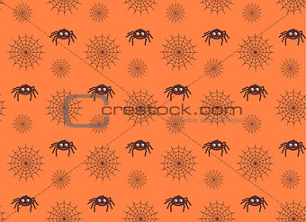 Spiders and web seamless pattern.